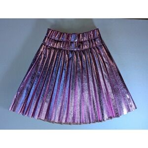 Lola and The Boys Girls Pastel Pink Foil Pleated Metallic Skirt Size 8T NWT